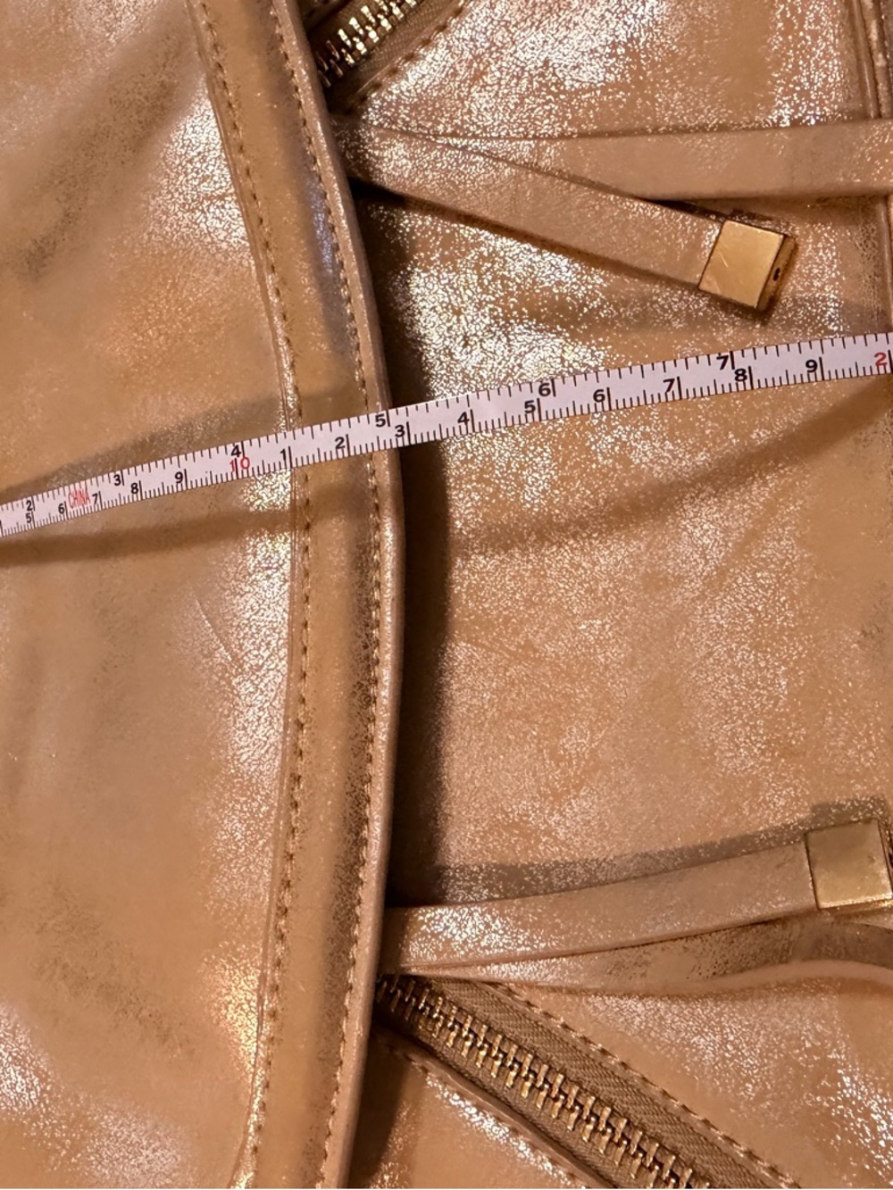 Gianni Bini Metallic Gold / Tan Crossbody with Matching Wallet Set - Picture 9 of 10
